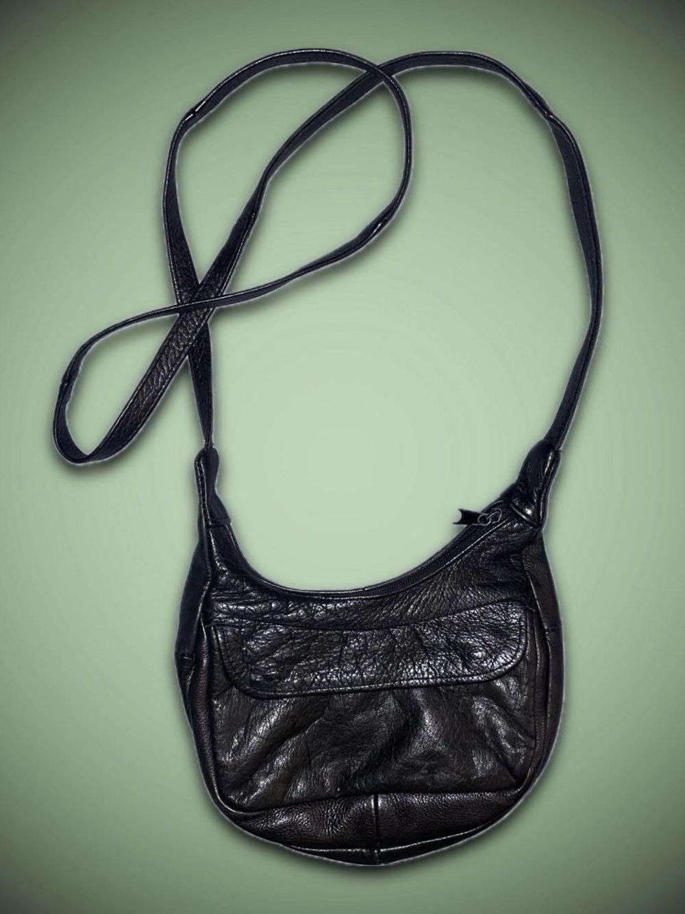 Black Faux Leather Crossbody Bag - Classic Women’s Shoulder Purse